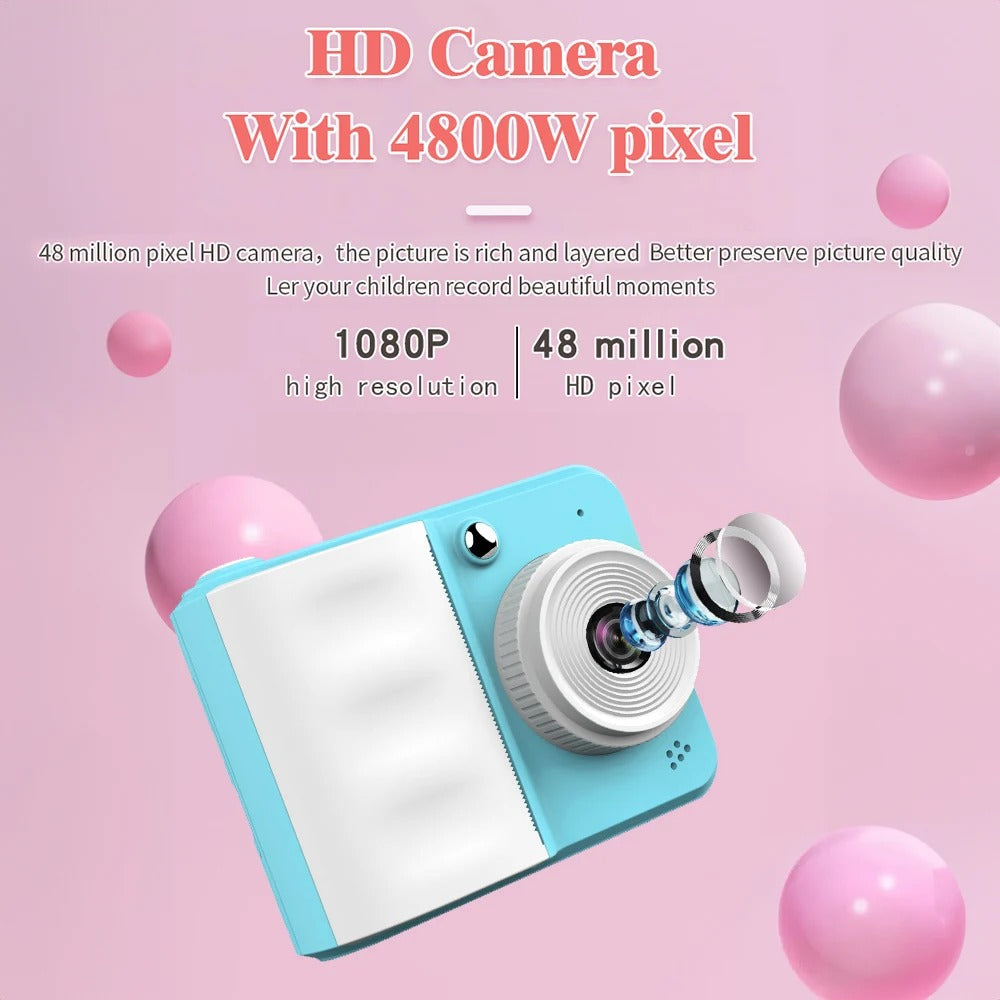 Children Digital Camera Instant Print Toys For Kids Thermal Print Camera HD 1080P Photo Printing Camera With 3 Rolls Print Paper Smart Accessories