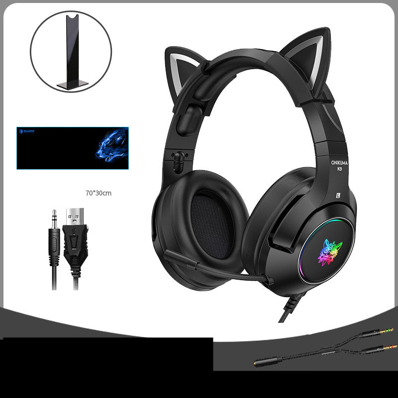 Cute Wired Gaming Headset for PC – Head‑Mounted Computer Headphones with Microphone for Gaming & Online Chat Smart Accessories