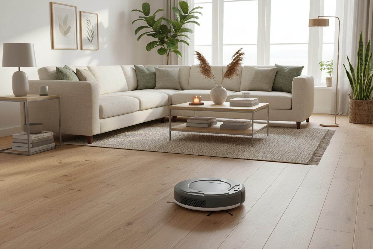 Smart Robotic Vacuum Cleaner – Automatic Sweeping, Mopping & Quiet Operation