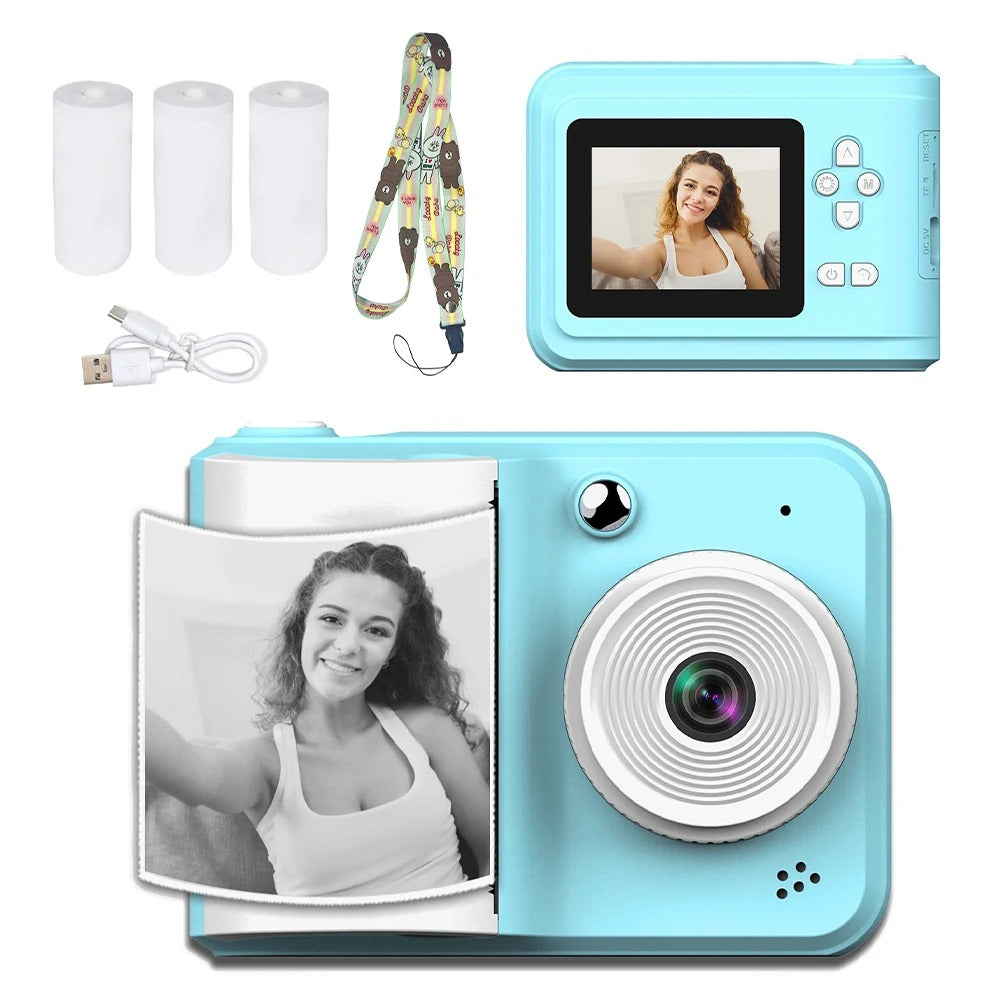Children Digital Camera Instant Print Toys For Kids Thermal Print Camera HD 1080P Photo Printing Camera With 3 Rolls Print Paper Smart Accessories