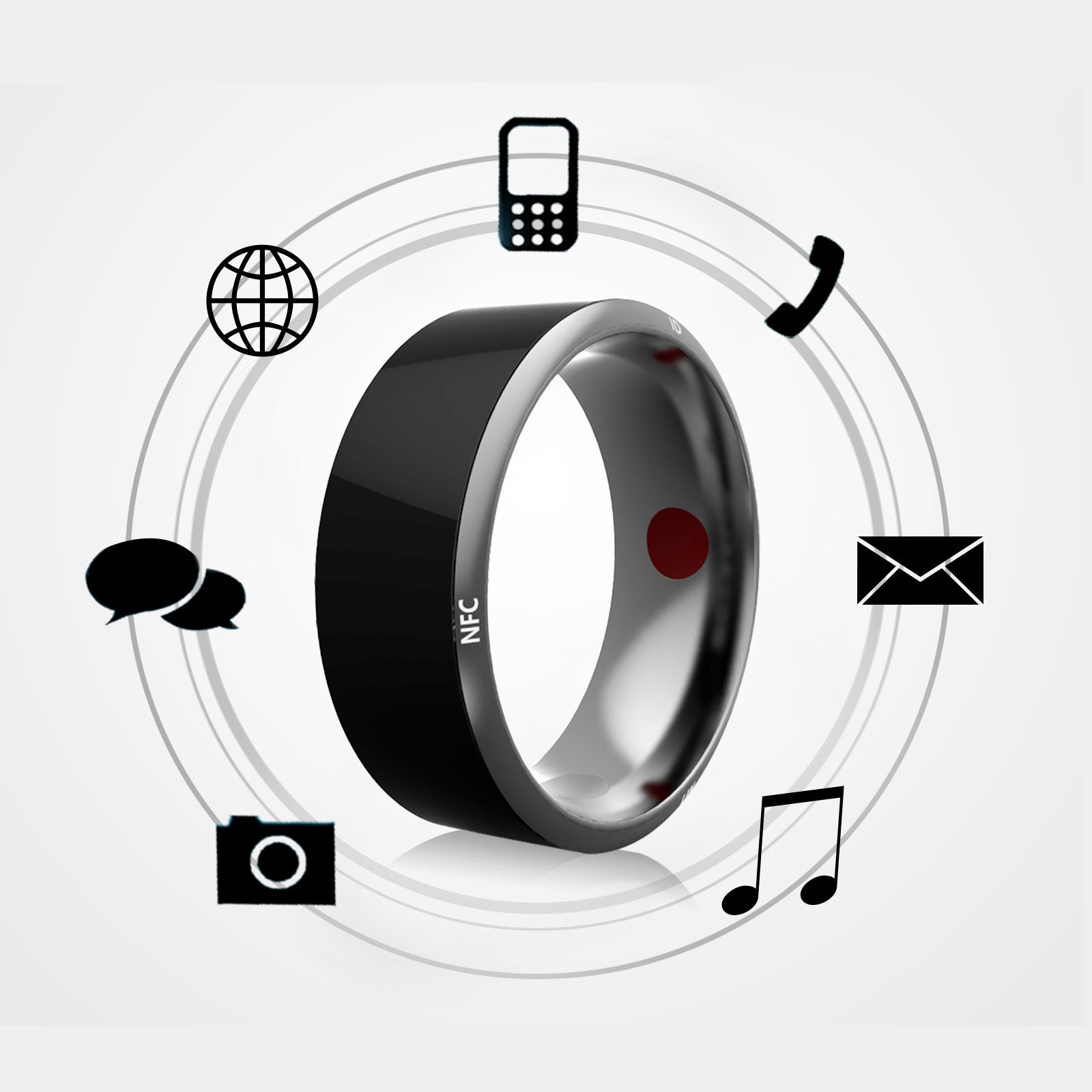 Smart Ring Wearable Device Multifunctional Black High-tech Smart Accessories