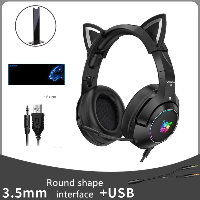Cute Wired Gaming Headset for PC – Head‑Mounted Computer Headphones with Microphone for Gaming & Online Chat Smart Accessories