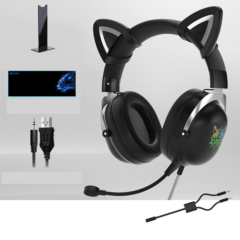 Cute Wired Gaming Headset for PC – Head‑Mounted Computer Headphones with Microphone for Gaming & Online Chat Smart Accessories
