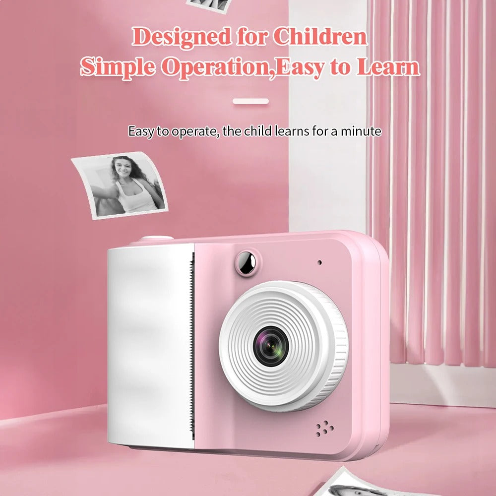 Children Digital Camera Instant Print Toys For Kids Thermal Print Camera HD 1080P Photo Printing Camera With 3 Rolls Print Paper Smart Accessories