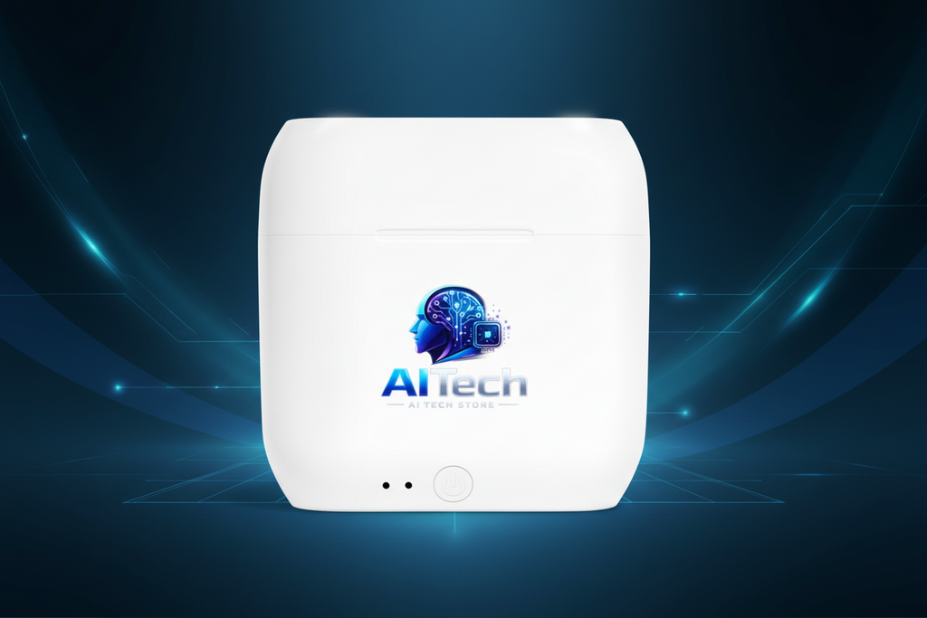 AI Tech Wireless Earbuds Case — Logo Bluetooth Earbud Charging Case Smart Accessories