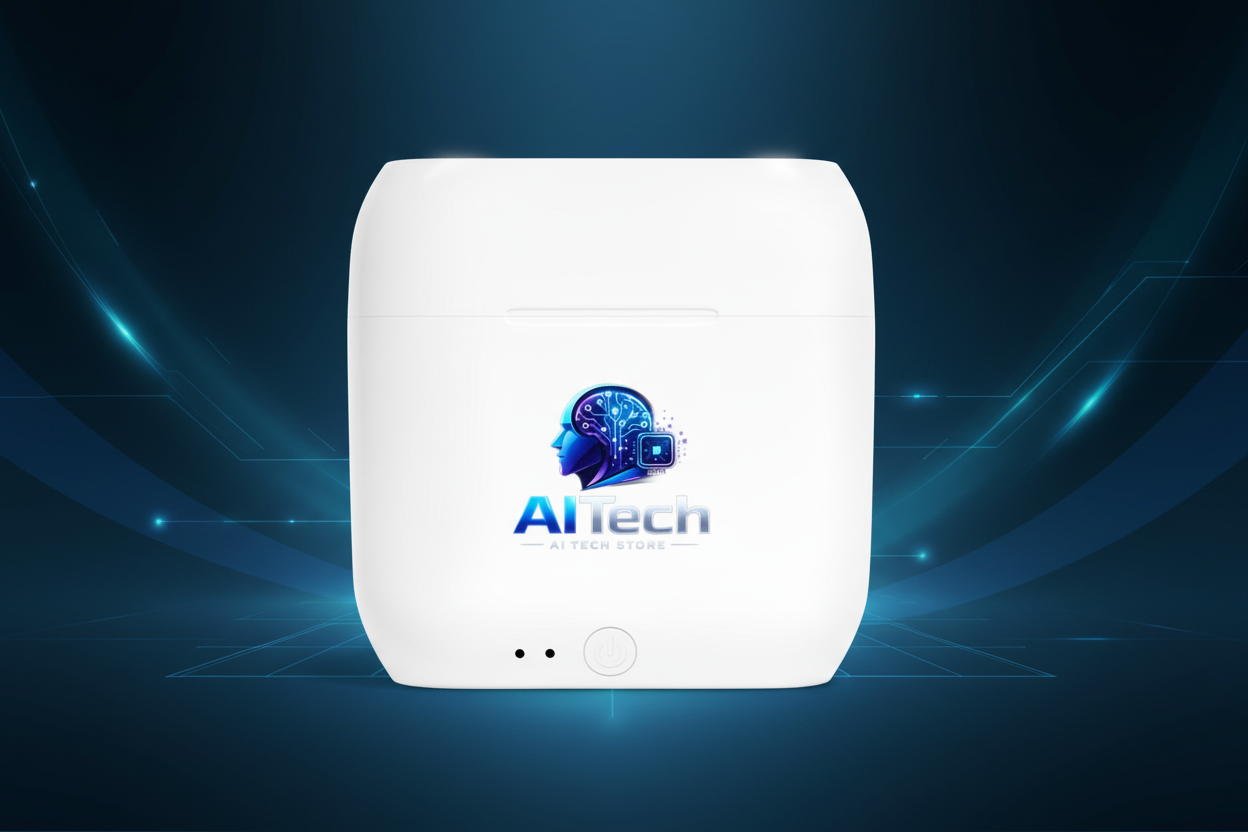 AI Tech Wireless Earbuds Case — Logo Bluetooth Earbud Charging Case Smart Accessories