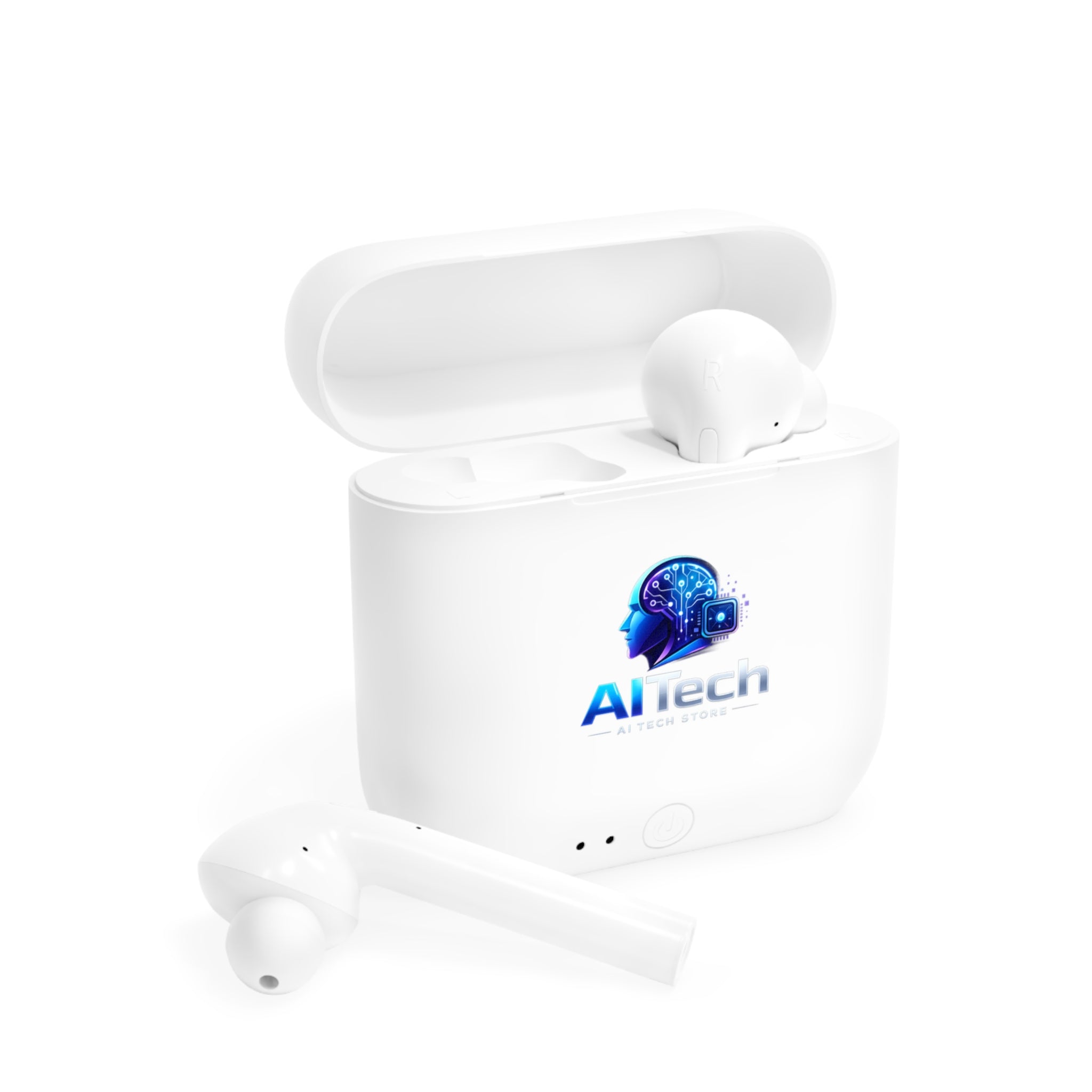 AI Tech Wireless Earbuds Case — Logo Bluetooth Earbud Charging Case Smart Accessories
