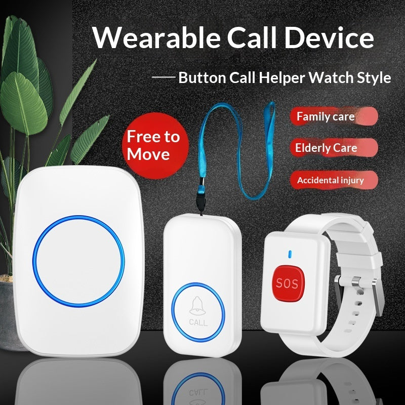 Wireless Caregiver Pager & SOS Call Button – Portable Personal Alert System for Elderly & Seniors, 500ft+ Range, Waterproof Wearable Panic Button for Home Safety, Includes 2 Receivers & 2 Neck Pendants.