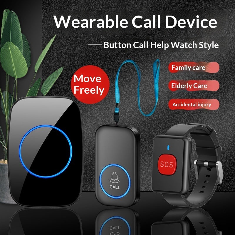 Wireless Caregiver Pager & SOS Call Button – Portable Personal Alert System for Elderly & Seniors, 500ft+ Range, Waterproof Wearable Panic Button for Home Safety, Includes 2 Receivers & 2 Neck Pendants.