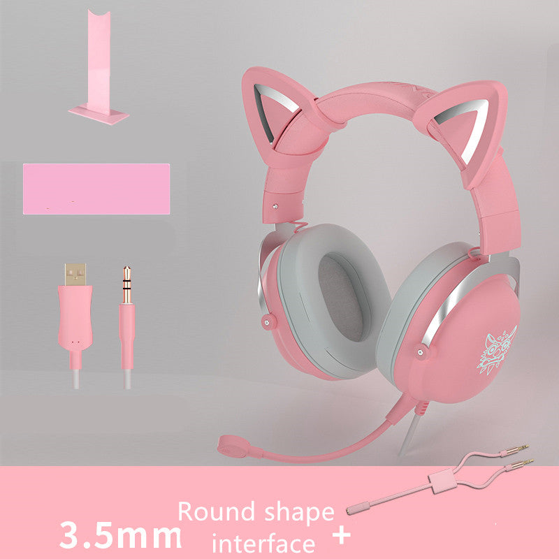Cute Wired Gaming Headset for PC – Head‑Mounted Computer Headphones with Microphone for Gaming & Online Chat Smart Accessories
