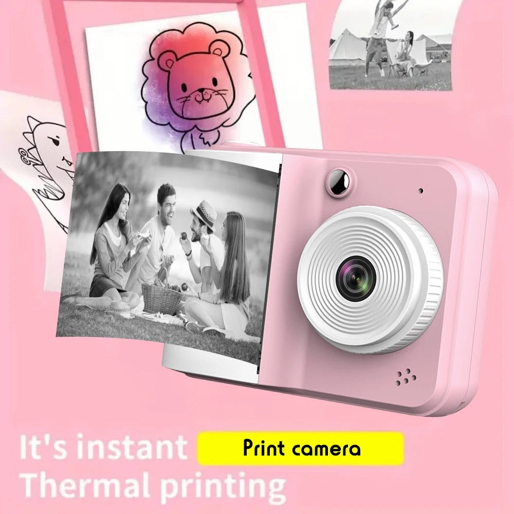 Children Digital Camera Instant Print Toys For Kids Thermal Print Camera HD 1080P Photo Printing Camera With 3 Rolls Print Paper Smart Accessories