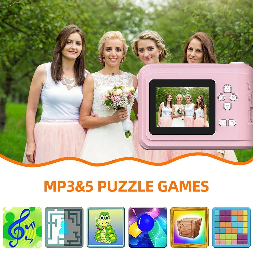 Children Digital Camera Instant Print Toys For Kids Thermal Print Camera HD 1080P Photo Printing Camera With 3 Rolls Print Paper Smart Accessories