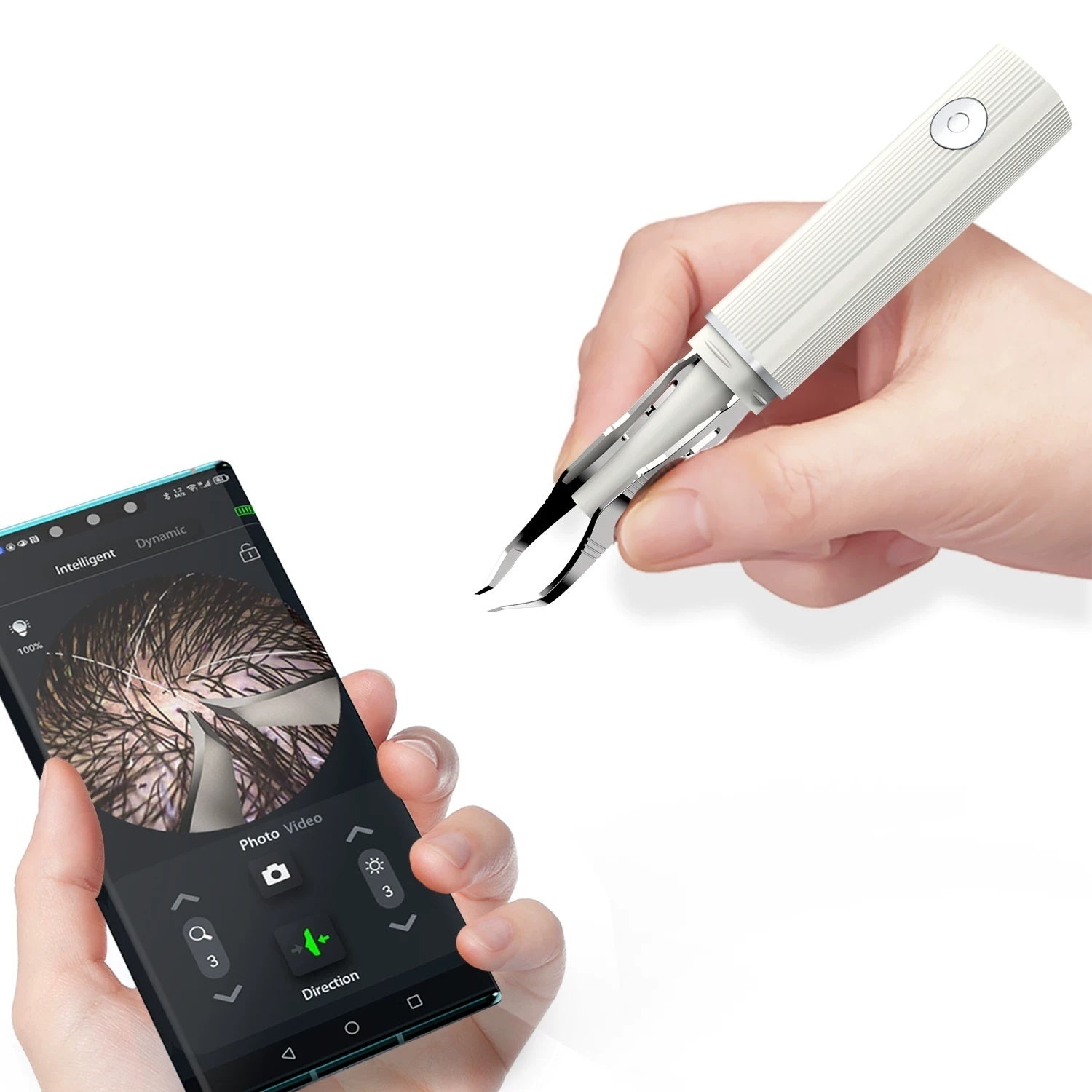 Smart Visual Ear Wax Removal & Tweezing Tool – 1080P HD Wireless Camera Microscopic Tweezers with LED Light – Precision Eyebrow Shaping & Splinter Removal Kit for iOS & Android