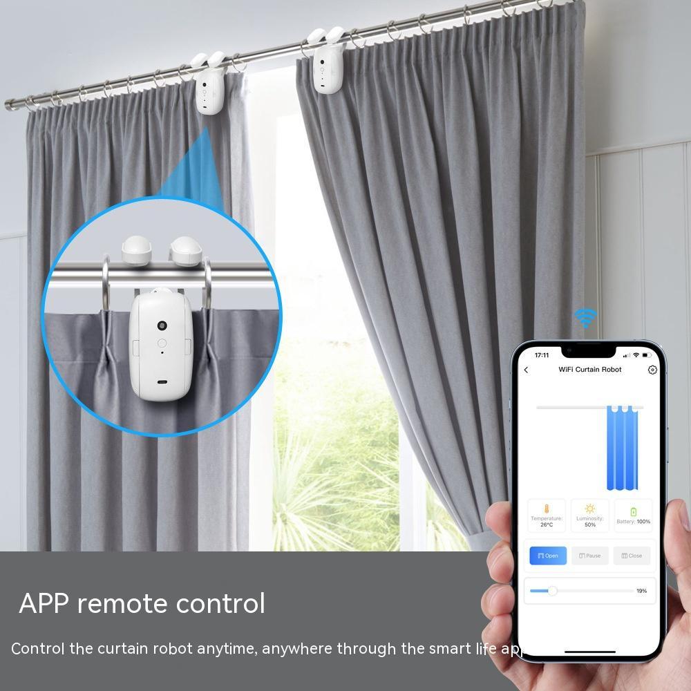 Smart WiFi Curtain Robot – Electric Roman Rod Opener for Smart Homes