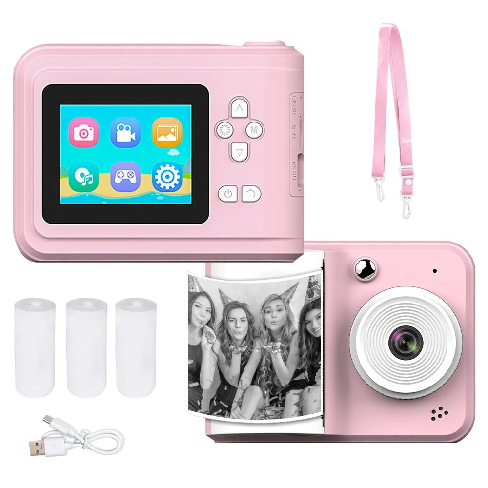Children Digital Camera Instant Print Toys For Kids Thermal Print Camera HD 1080P Photo Printing Camera With 3 Rolls Print Paper Smart Accessories