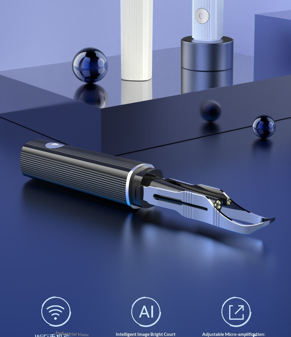 Smart Visual Ear Wax Removal & Tweezing Tool – 1080P HD Wireless Camera Microscopic Tweezers with LED Light – Precision Eyebrow Shaping & Splinter Removal Kit for iOS & Android