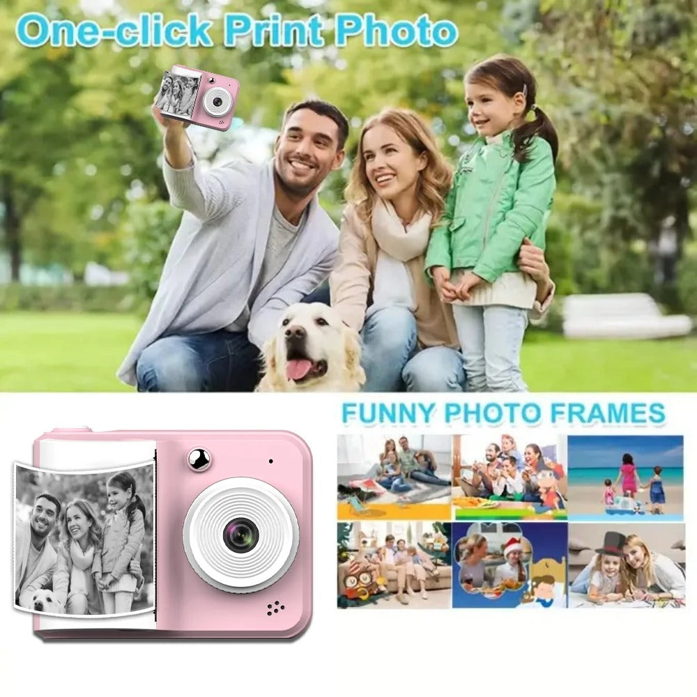 Children Digital Camera Instant Print Toys For Kids Thermal Print Camera HD 1080P Photo Printing Camera With 3 Rolls Print Paper Smart Accessories