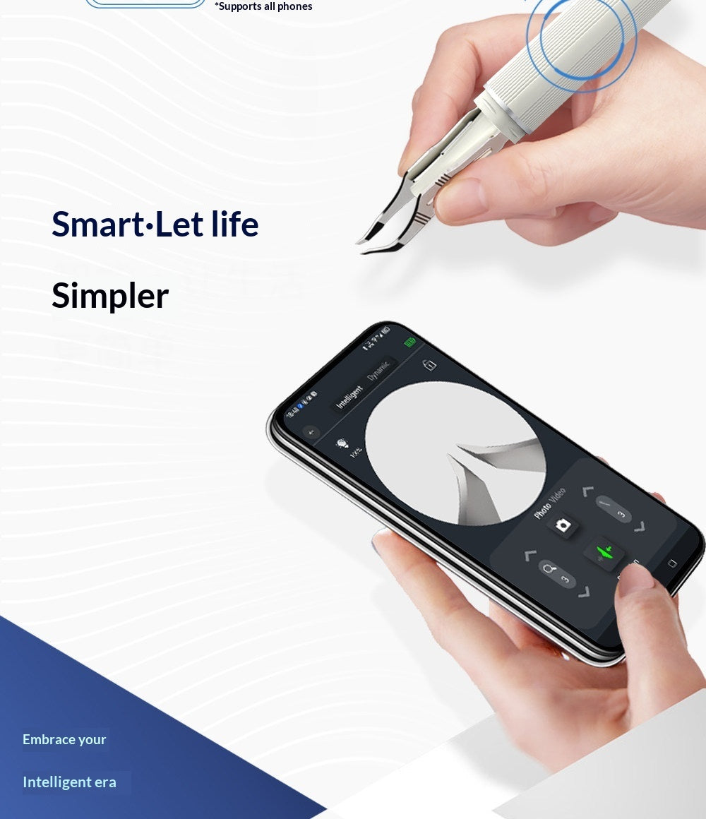 Smart Visual Ear Wax Removal & Tweezing Tool – 1080P HD Wireless Camera Microscopic Tweezers with LED Light – Precision Eyebrow Shaping & Splinter Removal Kit for iOS & Android