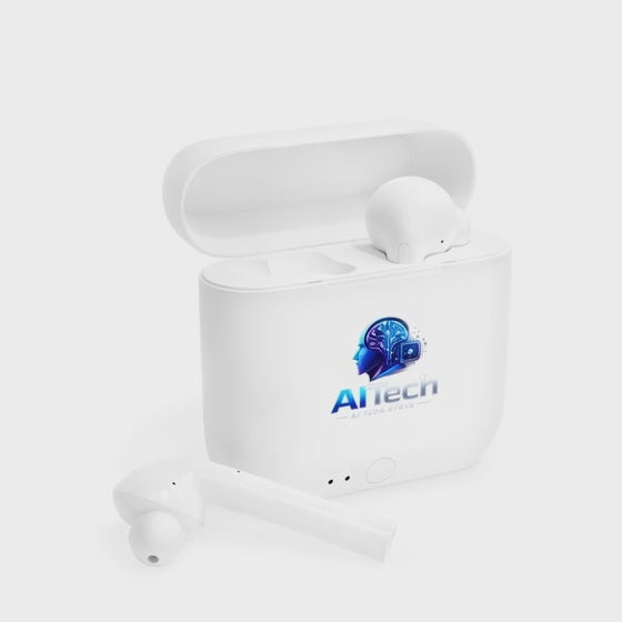 AI Tech Wireless Earbuds Case — Logo Bluetooth Earbud Charging Case Smart Accessories